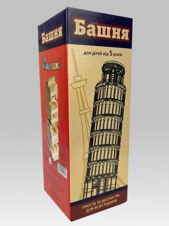 Настольная игра Дженга "Башня" 20060, 44 бруска 