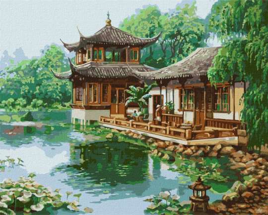 Картина по номерам - Китайский домик ©Сергей Лобач Идейка 40х50 см (KHO2881)