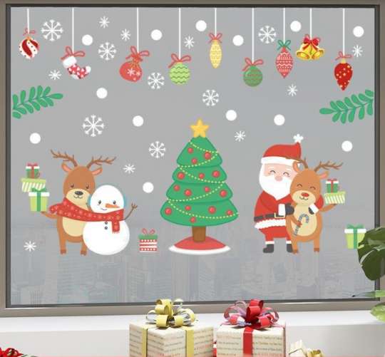 Набор новогодних наклеек на окно Happy New Year 2 13797 60х90 см 1 лист