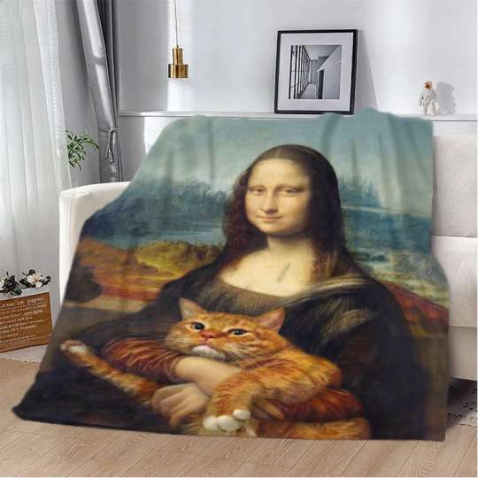 Плед 3D Мона Лиза и Рыжий кот 20222360_C 10740 80х100 см
