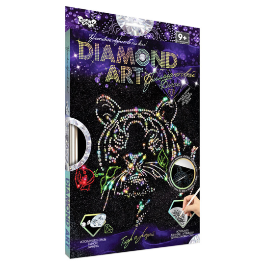 Комплект креативного творчества DAR-01 "DIAMOND ART" Тигр с розой