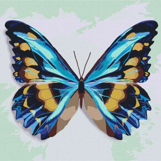 Картина по номерам - Голубая бабочка Идейка 25х25 см (KHO4207)