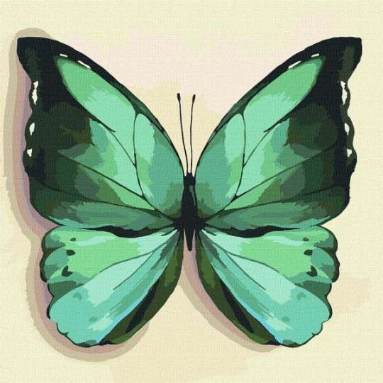 Картина по номерам - Зеленая бабочка Идейка 25х25 см (KHO4208)