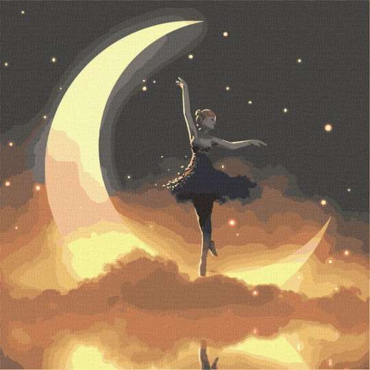 Картина по номерам - Лунная принцесса с красками металлик Идейка 50х50 см (KHO5034)
