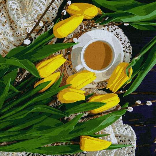 Картина за номерами "Весняний сніданок" ©katryn_elen Ідейка KHO2997 40х40 см