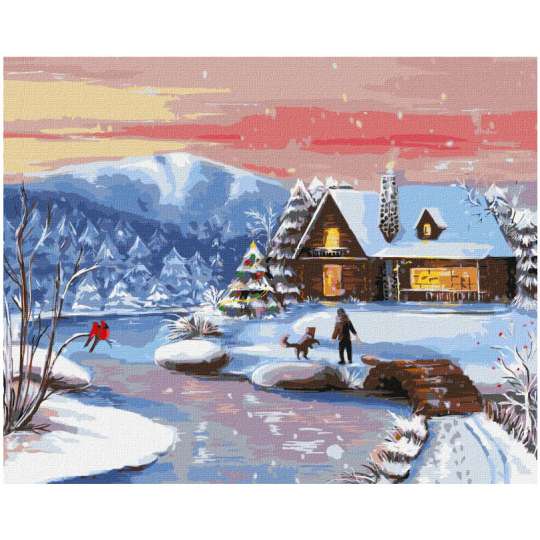 Картина за номерами "Снігова прогулянка" Ідейка KHO6304 40х50 см