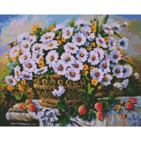 Алмазна мозаїка  "Літні квіти" Ідейка AMO7330 40х50см