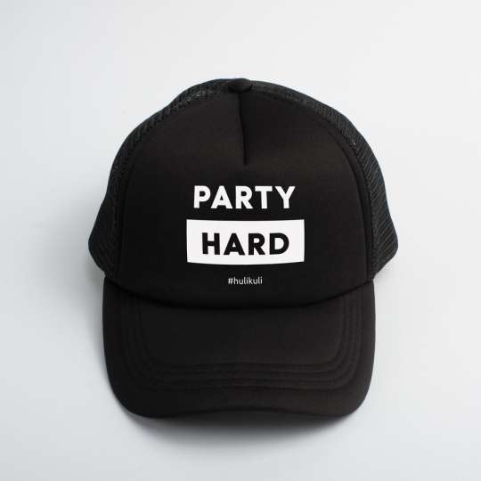Кепка "Party hard", Чорний, Black, англійська