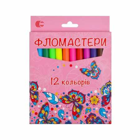 Детские Фломастеры «Картон» 950-12 12 цветов Вид 2