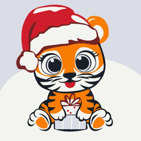 Смугастик з подарунком