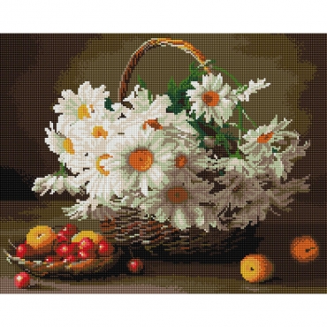 Алмазная мозаика "Полевые ромашки" Brushme DBS1004 40х50 см