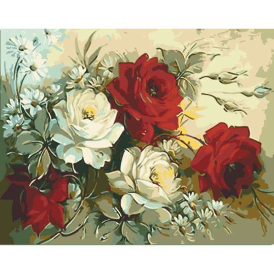 Картина за номерами без підрамника "Помпезні троянди" Art Craft  13031-ACNF 40х50 см