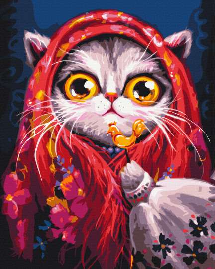 Киця в хустинці© Маріанна Пащук