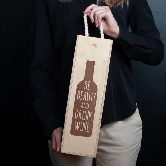 Коробка для вина на одну бутылку "Be beauty and drink wine", англійська