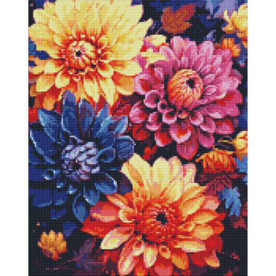 Алмазная мозаика "Красочные георгины" AMO7842 40х50см