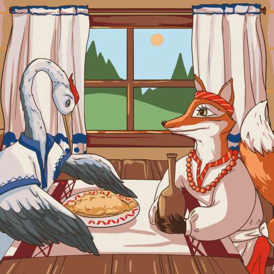 Картина по номерам "Лисичка и журавль" 15101-AC 40x40 см