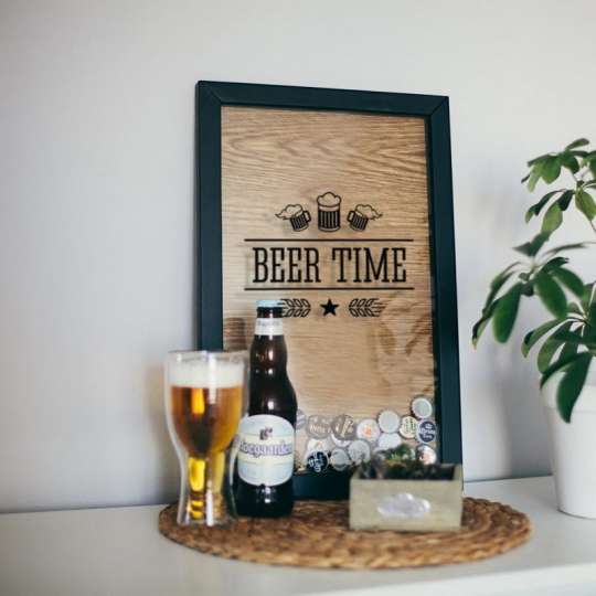 Рамка для пивных крышек "Beer time", black-brown, black-brown, англійська