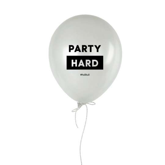 Шарик надувной "Party hard", Білий, White, англійська
