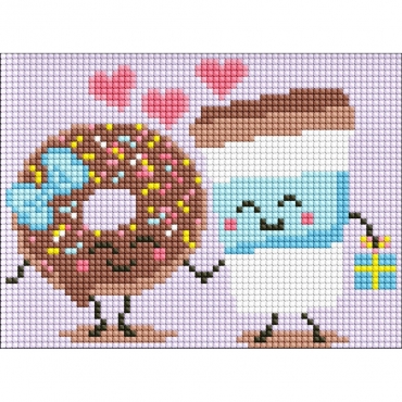 Алмазная мозаика без подрамника для детей "Сладкая пара" AMM1035, 15х20 см