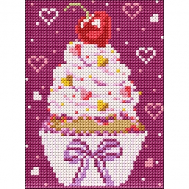 Алмазная мозаика без подрамника для детей "Аппетитное пирожное" AMM1036, 15х20 см