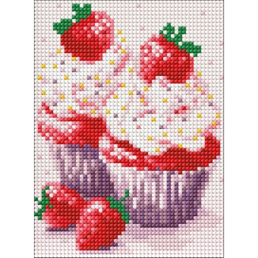 Алмазная мозаика без подрамника для детей "Аппетитный десерт" AMM1041, 15х20 см