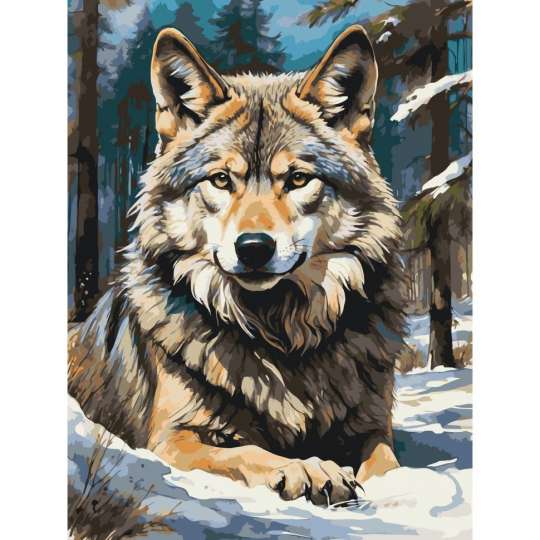 Картина по номерам "Волк в лесу" 11575-AC 40х50 см