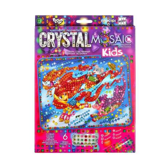 Набор креативного творчества "Kids Crystal Mosaic" CRMk-01-03, 6 форм элементов