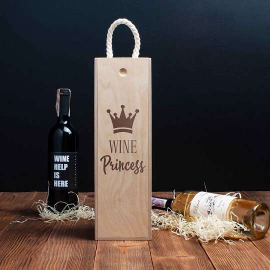 Коробка для вина на одну бутылку "Wine princess", англійська