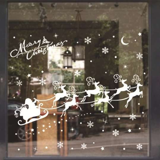 Набор новогодних наклеек на окно Merry Christmas 5 13750 30х43 см 2 листа