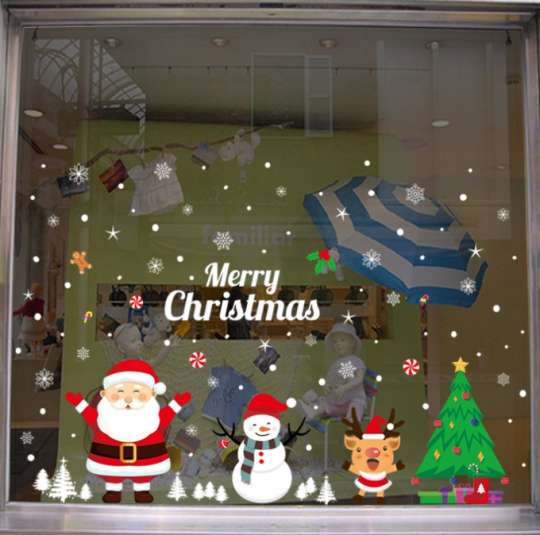 Набор новогодних наклеек на окно New Year 2 13781 50х70 см 1 лист